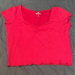 Hollister Bright Pink Cropped Tee